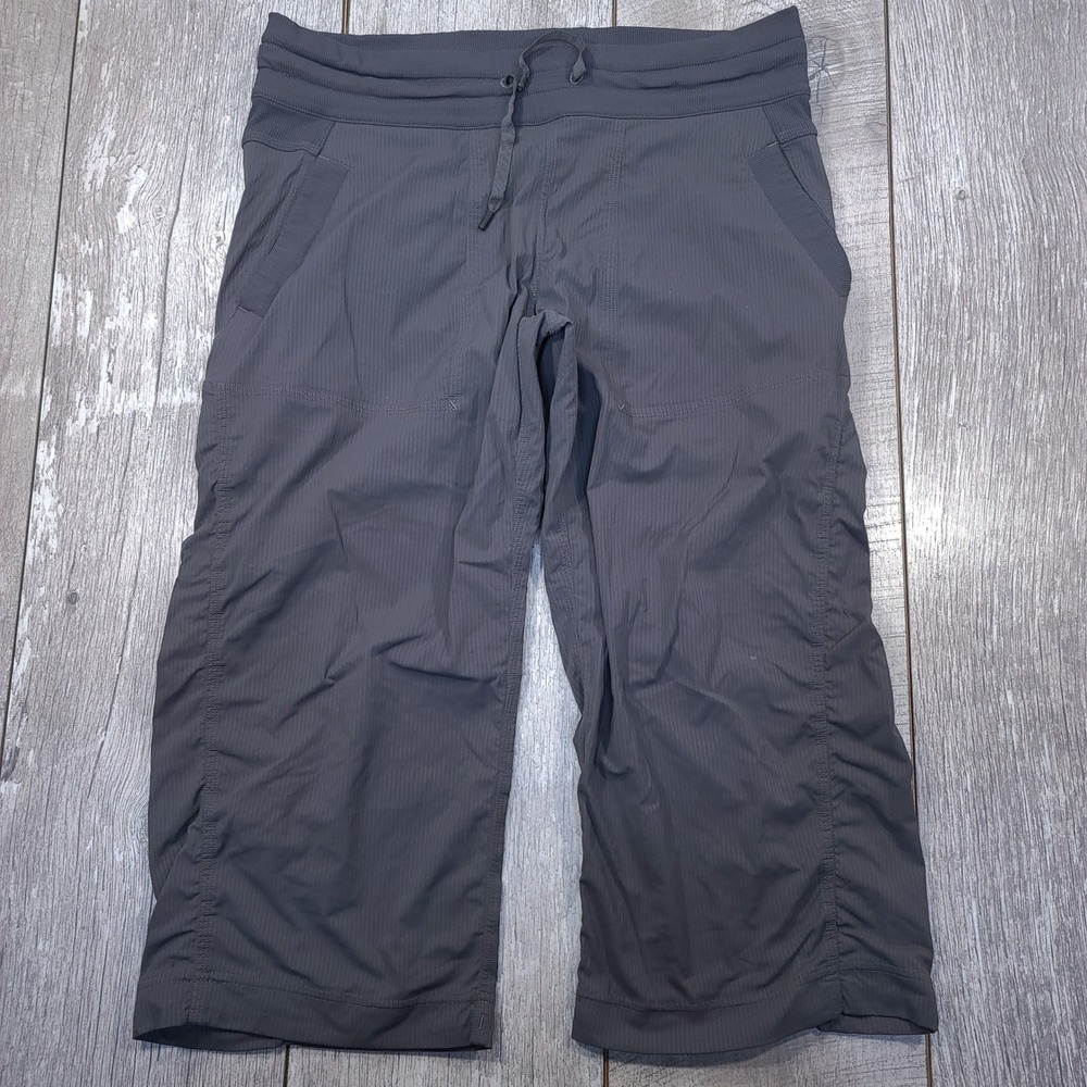 Lululemon Dance Studio Crop II Women 8 Grey Unlined Textured Drawstring Pants